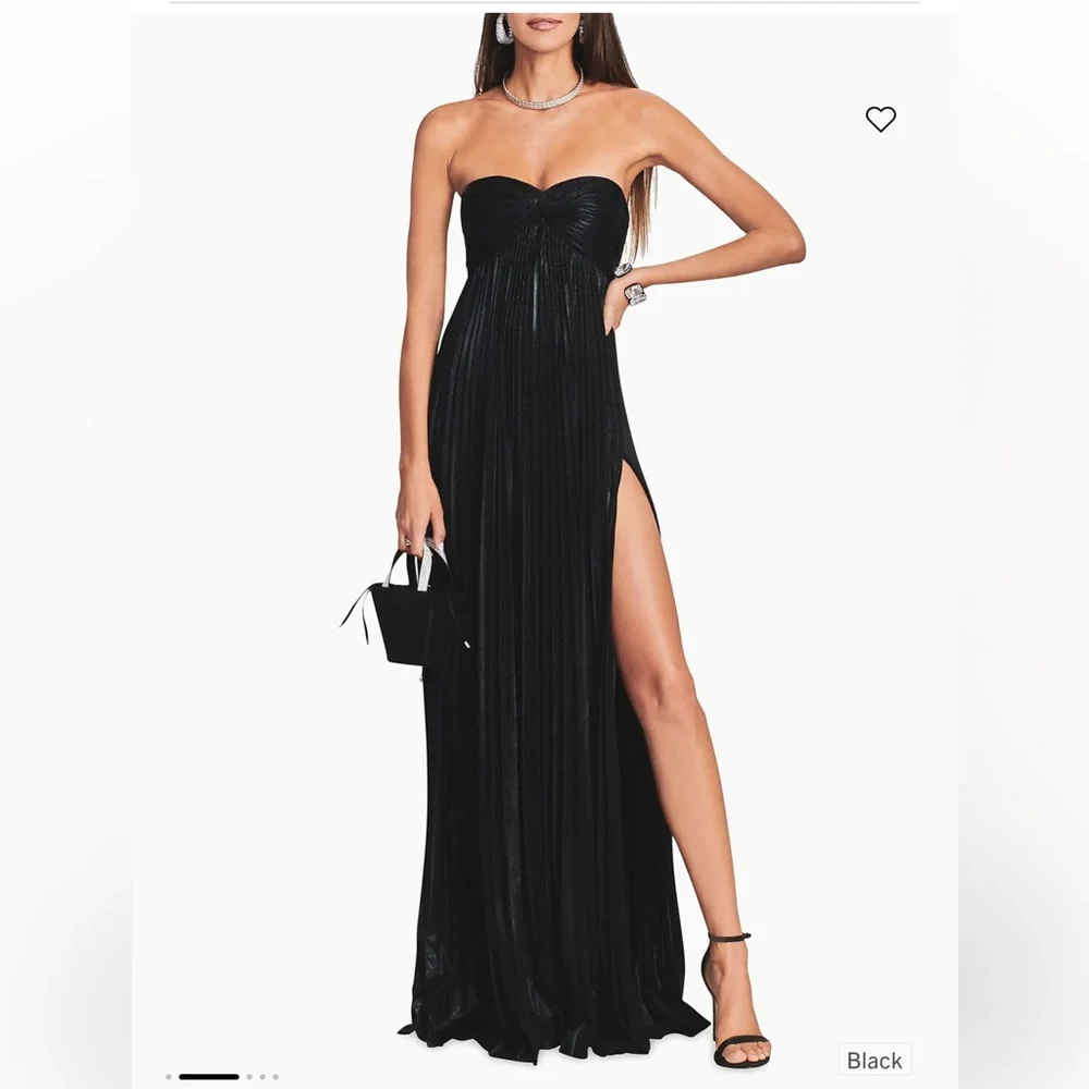 RETEOFETE STRAPLESS XXS - Elegant Black Strapless Gown - Picture 3 of 12